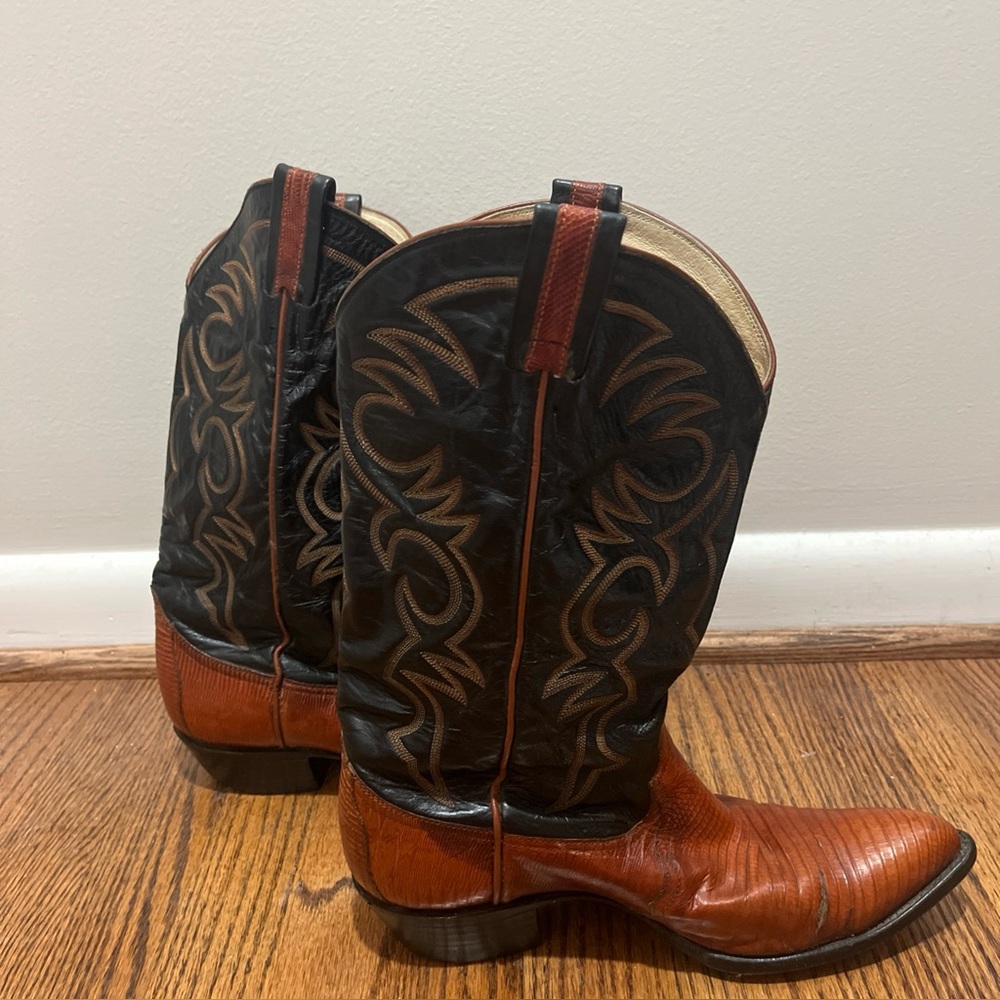 Larry Mahan Cowboy Boots Womens A 7M Handmade Leather Western Ranch 3247 vintage